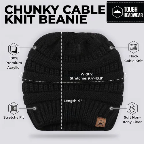 Miniatura 3 de Gorro de punto para mujer, cálido y suave, elástico, para clima frío de Tough Headwear