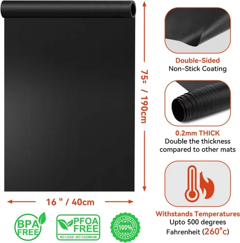 Miniatura 5 de Forro para el fondo del horno, fundas para freidoras de aire cortadas a medida, protector para estufas y esteras para parrillas, lámina de teflón