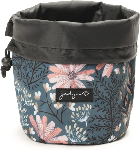 Jadyn Organizador de Maquillaje Duradero con Cierre de Cordón - Bolsa Compacta de Viaje para Maquillaje - 7 Bolsillos Interiores para Cosméticos -