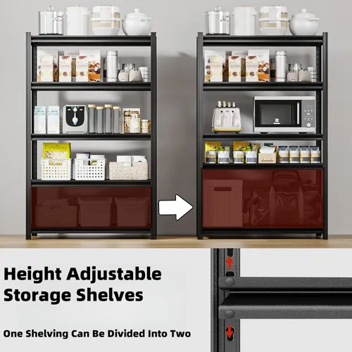 Miniatura 7 de 62" W x 24" D x 84" H Estantería de Garaje de Metal Resistente, Estantes de Almacenamiento de 3500LBS, Estantes de Metal Ajustables