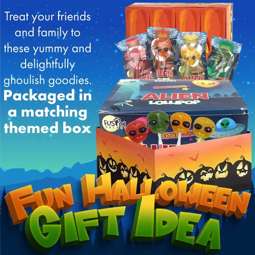 Miniatura 2 de Fusion Select - Paletas de Halloween de Alienígenas - Dulces de Truco o Golosina para Niños - Paletas de Dulces Temáticas de Halloween