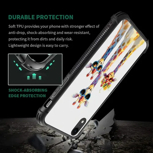 Miniatura 5 de CARLOCA Funda para iPhone XR, diseño de jirafa de cristal, ultra protección, a prueba de golpes, silicona suave TPU antideslizante para iPhone XR