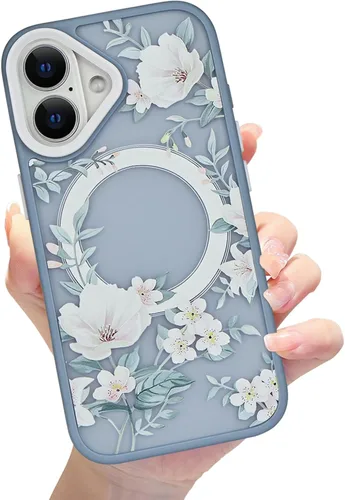 Miniatura 30 de Compatible con el teléfono 13 Pro - Funda magnética mate translúcida, de lujo, a prueba de golpes, magnética y con bonito patrón de flores, carcasa