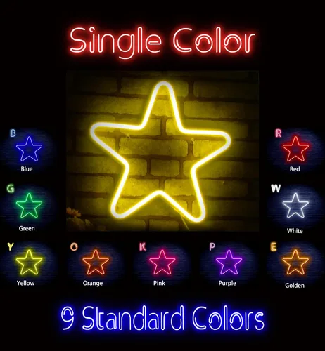 Miniatura 2 de AdvPro Señal de neón LED de silicona de la flexión de la habitación del niño del espacio de la estrella - azul - st16s33-fnu0006-b