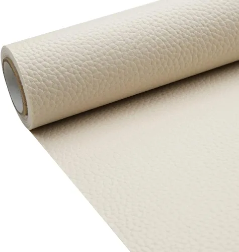 Miniatura 16 de Tela de cuero de imitación de textura litchi azul bebé PU 11.8x53.14 pulgadas (30x135 cm) de 1.13 mm de espesor para tapicería, manualidades