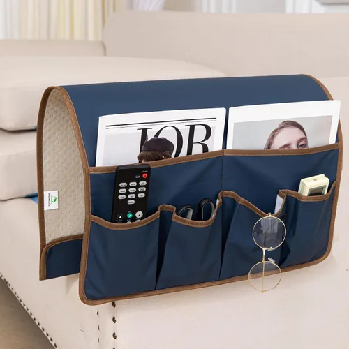 Miniatura 12 de HAOMAIJIA Organizador antideslizante de reposabrazos para sofá, organizador de almacenamiento lateral para sillón y mesita de noche, para sofá