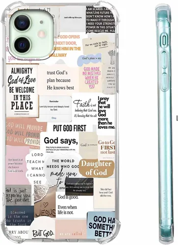 Miniatura 75 de Funda para Celular con Versículos de la Biblia, Colocación de Citas Cristianas de Jesús, Diseño Collage, Funda Protectora Suave de TPU de Moda
