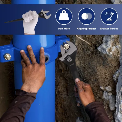 Miniatura 7 de Lichamp - Llave de mandíbula ajustable de 12 pulgadas para construcción