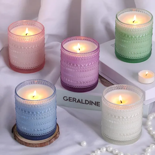 Miniatura 7 de DARJEN Paquete de 8 tarros de vela transparentes para hacer velas, tarros de vidrio vacíos de 14 onzas con tapas y etiquetas de bambú, suministros