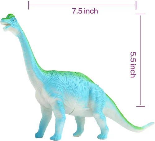 Miniatura 6 de Yeonha Toys, Playset Jumbo Dinosaur de juguete, figura de dinosaurio 7 pulgadas (12 unidades), Material Seguro, Dinosaurio realista variado, Juego