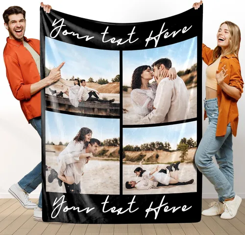 Miniatura 19 de Manta personalizada con foto, manta de collage personalizada con tu propia imagen, fabricada en Estados Unidos, regalo para ella, él, mujeres