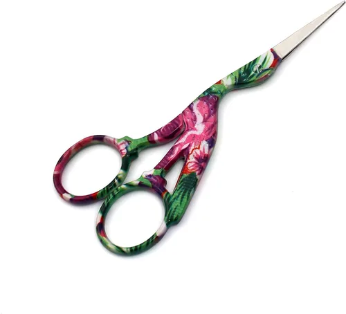 Tijeras clásicas de cigüeña de acero inoxidable de 4.5 pulgadas, diseño de grúa, tijeras de costura para bordado, manualidades, trabajo de aguja,