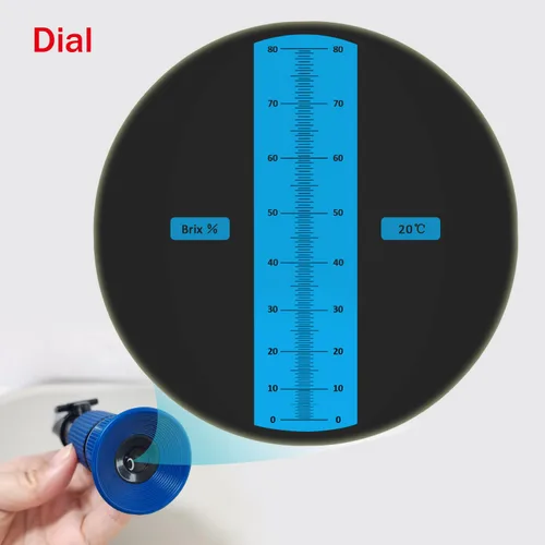 Miniatura 4 de Aichose - Refractómetro con 0-80% Brix y función automática de compensación de temperatura para medir el contenido de azúcar en frutas, miel, jarabe