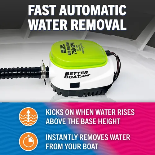 Miniatura 3 de Bombas de sentina automáticas para barcos 12 V 750 GPH Bomba de sentina automática sumergible con interruptor de flotador integrado, salida de 3/4