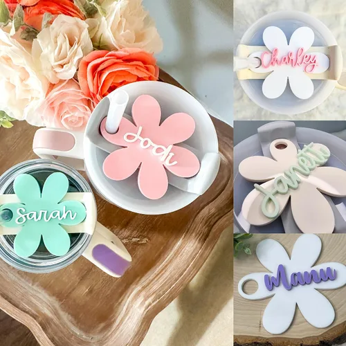 Miniatura 5 de Stanl-y - Placas de nombre personalizadas para vaso Stanl-y, con letras en relieve para la tapa, etiqueta de nombre acrílica personalizada