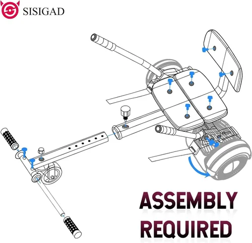 Miniatura 7 de SISIGAD Scooter Seat Attachment, 6.5'' Self Balancing Scooters Go Kart with Bluetooth and LED Lights