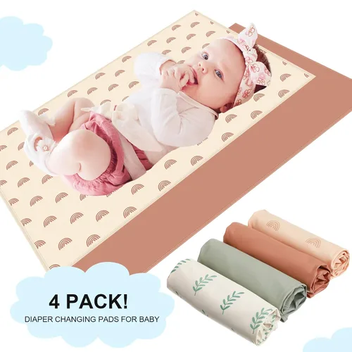 Miniatura 7 de Geelin 4 cambiadores de piel de 20 x 28 pulgadas, cambiador de bebé, portátil, impermeable, para viajes, hogar, bebé, baby shower, regalo de viaje