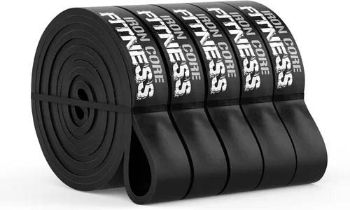 Miniatura 8 de Iron Core Fitness Paquete de 5 bandas de resistencia largas de calidad de gimnasio, amadas por profesionales del fitness para entrenamientos