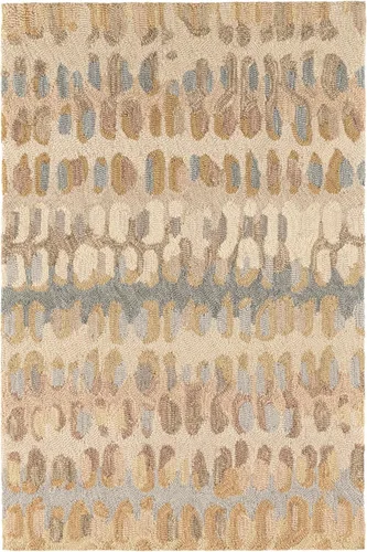 Miniatura 24 de Dash & Albert - Alfombra de lana con diseño de virutas de pintura - 4' x 6', azul. Alfombra de acento micro enganchado a mano, duradera, para áreas