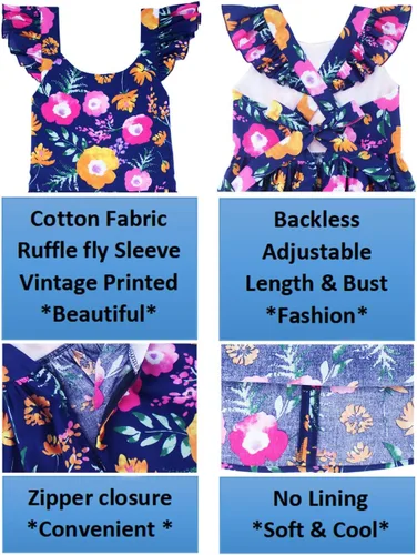 Miniatura 255 de Vestido de verano para niña, de algodón, con diseño floral
