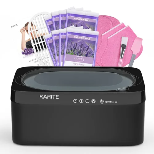 Máquina de cera de parafina Karite para manos y pies con tapa de apertura automática, baño de parafina, fusión rápida de cera en 20 minutos, control