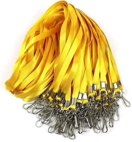Miniatura 8 de Cordones verdes, 100 unidades, para insignias de identificación, cordón plano con clip de insignia con gancho en J (verde)