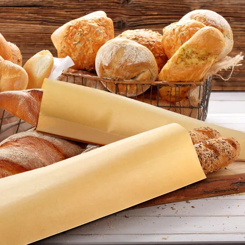 Miniatura 6 de 5000 bolsas de almuerzo de papel kraft, bolsas desechables de pretzel, bolsas de papel kraft a prueba de aceite, fundas de cubiertos para utensilios