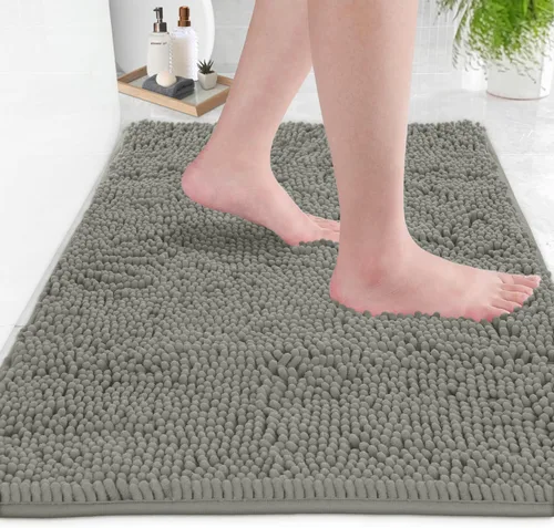 Miniatura 21 de LuxUrux Tapete de microfibra afelpada, de felpilla extrasuave, pelo largo de 1 pulgada, muy absorbente, para baño o ducha, lavar y secar a máquina