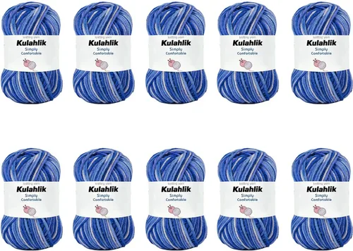 Miniatura 98 de 50g (1x50g) Hilo Acrílico para Crochet y Tejido, Hilo Degradado Colorido, 1 Rollo de Madejas, Hilo Acrílico Multicolor, Perfecto para Proyectos