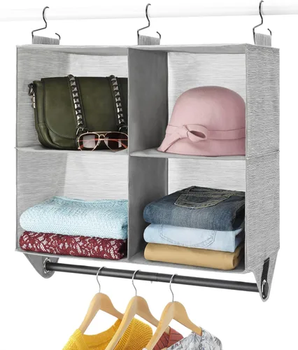 Miniatura 8 de Whitmor Organizador de armario de 2 secciones - Crosshatch Gris Gris claro + gris oscuro
