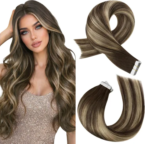 Miniatura 24 de Moresoo Extensiones de cabello humano real con cinta adhesiva, sin costuras, #1 negro azabache, 20 piezas, 1.76 oz (50 g), 24 pulgadas