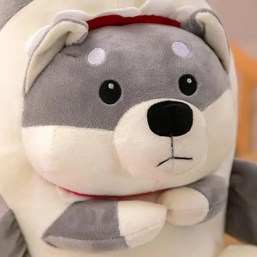 Miniatura 4 de Almohada de felpa de perro de tiburón de 15.7 pulgadas, juguete de peluche suave de animales de tiburón para abrazar, almohada para dormir