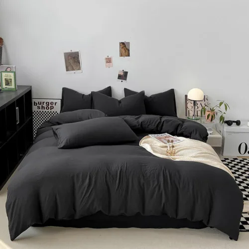 Miniatura 44 de Juego de edredón morado, tamaño matrimonial, color malva sólido, suave, moderno, color oscuro, transpirable, para mujeres y hombres, edredón lavanda