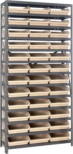 Miniatura 205 de Quantum QSBU-245BK Heavy Duty Shelving Unit with (7) Shelves and (24) QUS245 Black Bins for Garage Warehouse Storage Distribution 400 lb Load