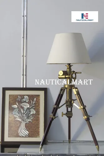 Miniatura 5 de Lámpara de mesa con trípode, decoración náutica, lámparas industriales (pantalla no incluida), lámpara de mesita de noche industrial