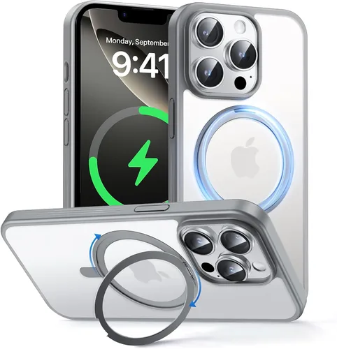 Miniatura 11 de MAGIC JOHN Soporte Magnético Invisible Giratorio 360° para Funda de iPhone 17 Pro [Botón de Control de Cámara] [Compatible con MagSafe] 16 FT Negro