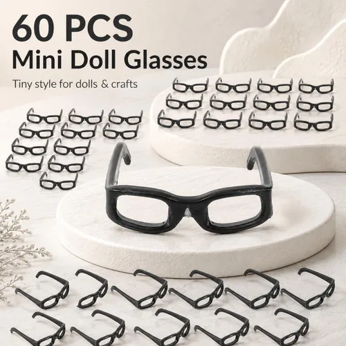 Miniatura 2 de Toddmomy Gafas de sol pequeñas de 1.18 pulgadas, accesorios de gafas de plástico para muñecas de 12 pulgadas, accesorios de manualidades