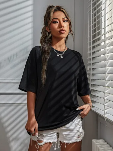Miniatura 2 de SOLY HUX Women's Oversized T Shirts Graphic Tees Letter Print Casual Summer Tops