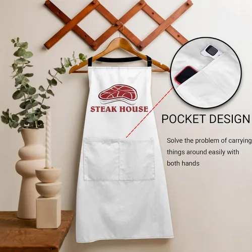 Miniatura 6 de Delantal personalizado con nombre, foto o logotipo. Babero de chef ajustable impermeable personalizado con 2 bolsillos, delantales personalizados