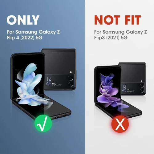 Miniatura 2 de TSQQST Funda para Samsung Galaxy Z Flip 4 Funda protectora de cuerpo completo a prueba de golpes para Galaxy Z Flip 4 5G 2022 Negro