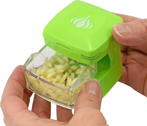 Miniatura 5 de Prensa de Ajo Garlic-A-Peel, Trituradora, Cortadora, Picadora y Envase de Almacenamiento - Incluye Pelador de Ajo de Silicona - Fácil de Limpiar