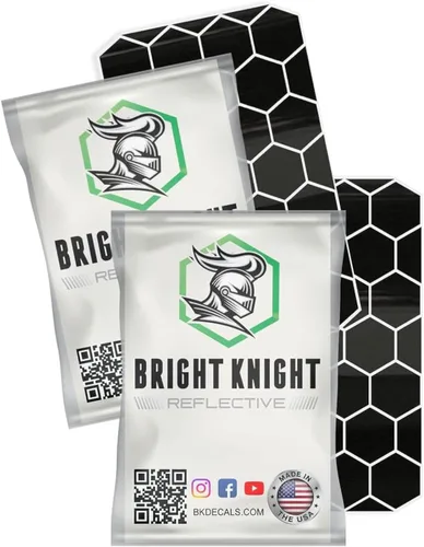 Miniatura 3 de BRIGHT KNIGHT DECALS Calcomanías reflectantes hexagonales para casco, naranja, paquete de 1, calcomanías para casco de motocicleta, cinta de vinilo