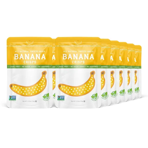 Miniatura 24 de Nature's Turn Bocadillos de frutas liofilizadas, patatas fritas de plátano, perfectos para almuerzos escolares o un bocadillo sobre la marcha, sin