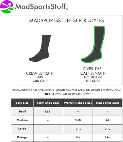 Miniatura 3 de MadSportsStuff Dugout 3 Stripe Baseball Socks Over the Calf Length (Multiple Colors)