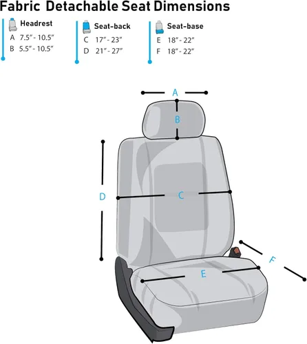 Miniatura 5 de FH Group - Fundas de tela para asientos delanteros bajos de auto con reposacabezas extraíble, ajuste universal, compatible con bolsa de aire
