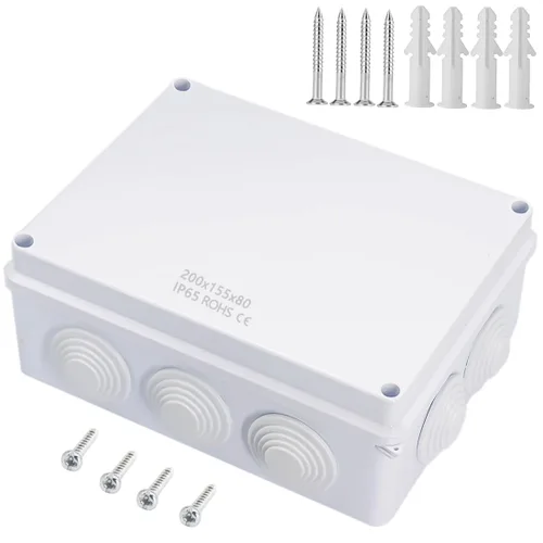 Miniatura 15 de Zulkit Caja de conexiones de plástico ABS IP55 a prueba de polvo e impermeable, cajas eléctricas universales para proyectos, carcasa, color blanco