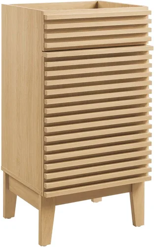 Miniatura 14 de Modway Gabinete de tocador de baño Render en negro - Lavabo no incluido