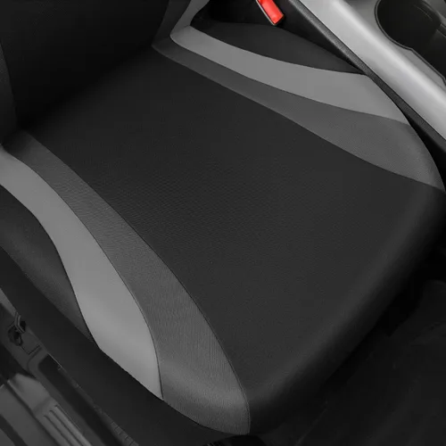 Miniatura 5 de Car Pass - Fundas de asiento delanteros deportivas Line Rider, fundas para asientos de auto grises solo para dos asientos delanteros, compatibles