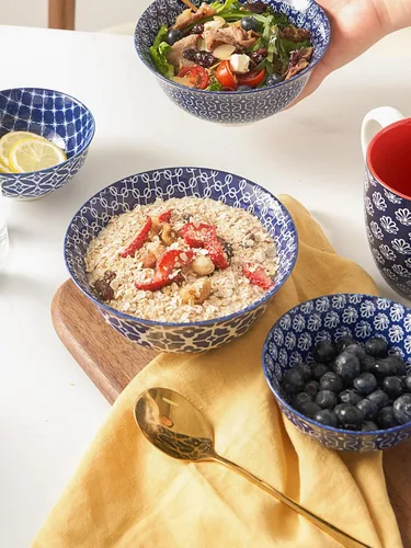 Miniatura 7 de DOWAN Juego de 6 Tazones de Cereal, Tazones de Sopa de Cerámica de 23 OZ, Tazones Pequeños de Postre de 6 Pulgadas para Fruta, Aperitivos, Helado