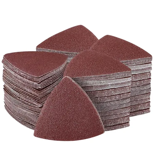 Miniatura 13 de Kit de 104 almohadillas de lijado de detalles para herramientas oscilantes, 2 almohadillas de lijado triangulares y 2 almohadillas de lijado